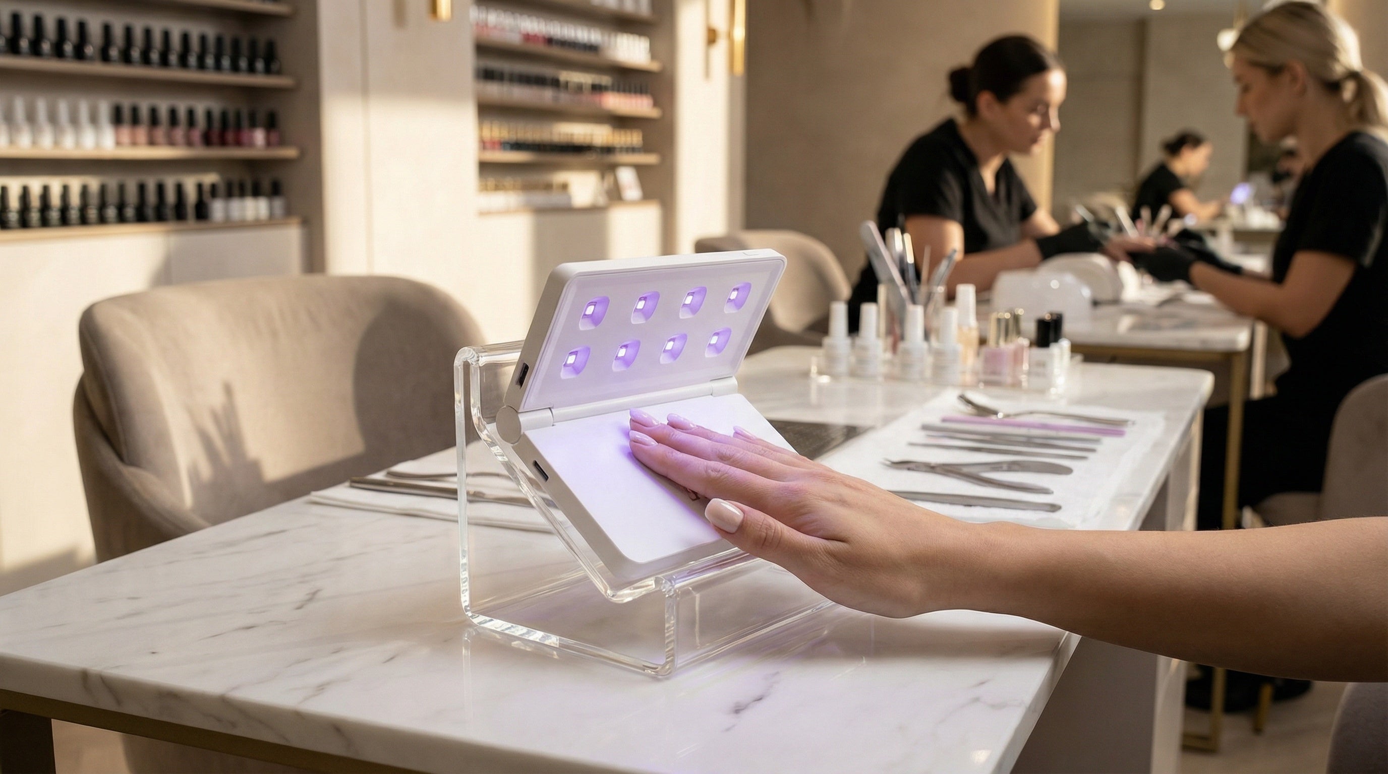 Tade Organics  Flat portable Nail Gel Light Dryer Mini UV Led Nail Lamp