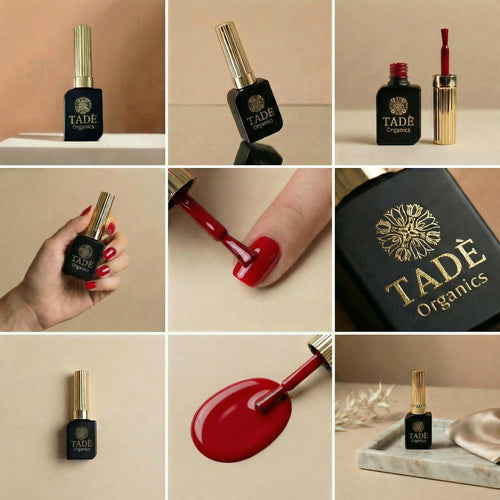 Tadè Organics Cherry Red, Plant Based, Non Toxic Gel Nail Polish